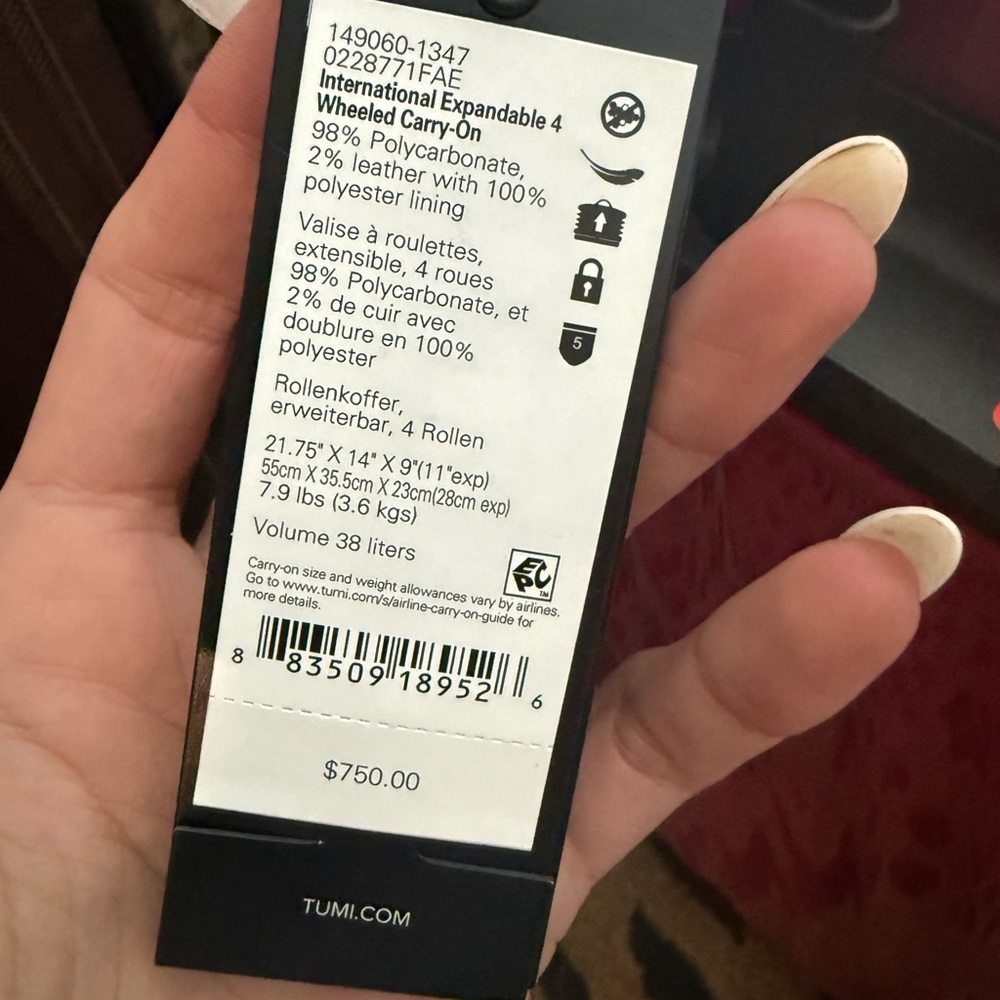 NWT Tumi 19 Degree international expandable 4 wheeled carry-on - Fusha - Picture 11 of 15